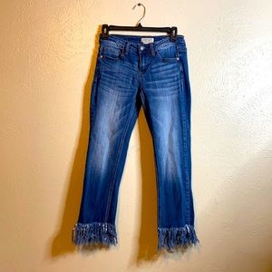 Judy Blue• Denim• Fringe on end• Short on legs